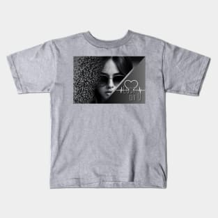 Lost on U Sad girl Black and Grey 2 Kids T-Shirt